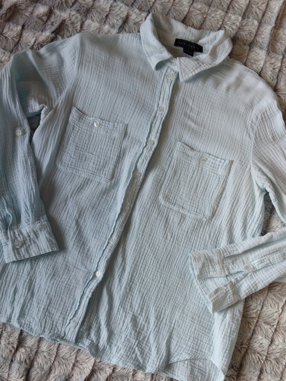 Sanctuary Pale Blue Casual Button-Down Shirt